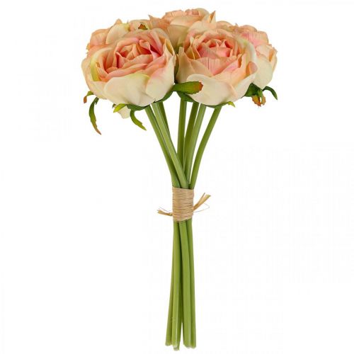 Floristik21 Kunstrosen Rosa Künstliche Rosen 28cm Bund 7 Stück