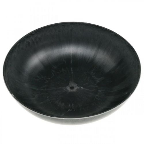 Floristik21 Blumenschale rund, Pflanzgefäß, Schale aus Kunststoff Schwarz, Grau meliert H8,5cm Ø30cm