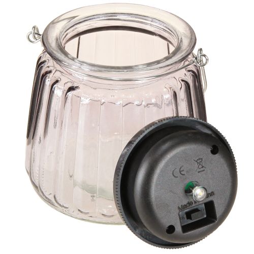 Artikel LED Gartenleuchte Glas Solar Hänge Deko Lila Ø10,5cm 2St