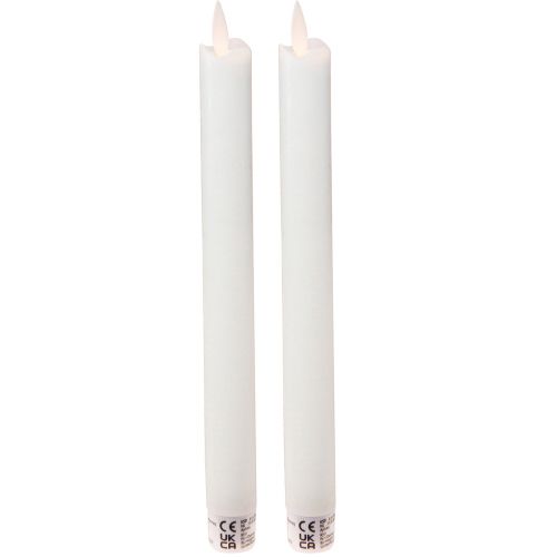 Artikel LED Kerze Wachs Weiß Stabkerzen Set 24cm - Flackernde Flamme, Timer