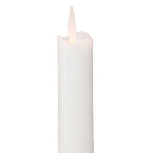 Artikel LED Kerze Wachs Weiß Stabkerzen Set 24cm - Flackernde Flamme, Timer