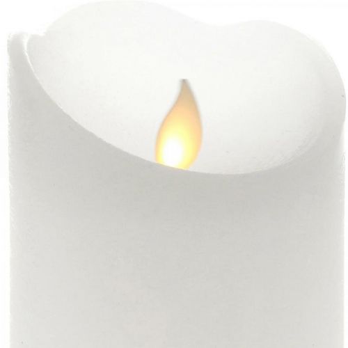 Floristik21 LED Kerze Wachs Stumpenkerze Warmweiß Ø7,5cm H12,5cm