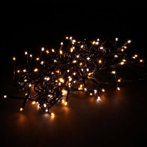Floristik21 LED Lichterkette Cluster Außen 144 LED warmweiß, wetterfest, energiesparend, Timer