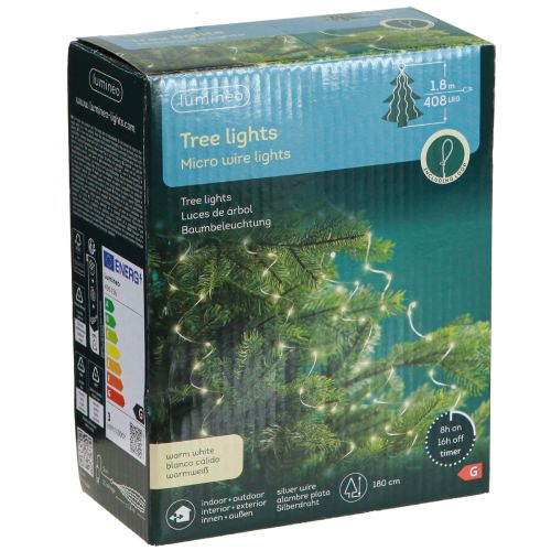 Artikel LED Lichterkette Drahtlichterkette Timer wetterfest warmweiß 180cm