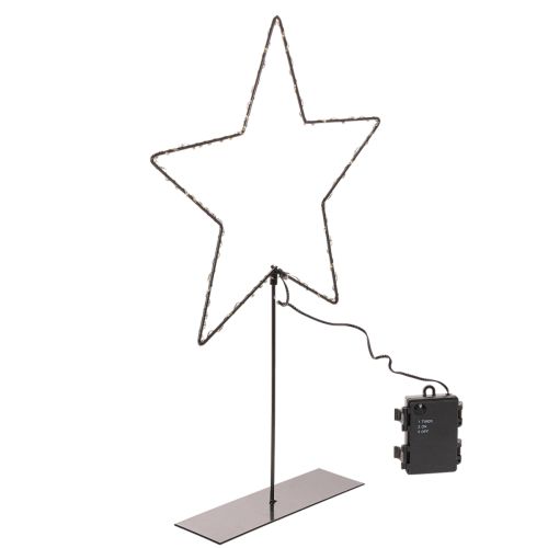 Artikel LED Stern Schwarz mit Standfuß 46 cm Batteriebetrieben für Innenbereich