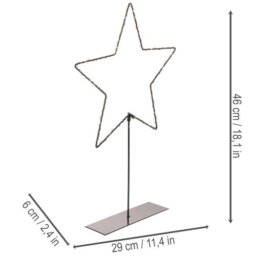 LED Stern Schwarz mit Standfuß 46 cm Batteriebetrieben für Innenbereich | Floristik21.de