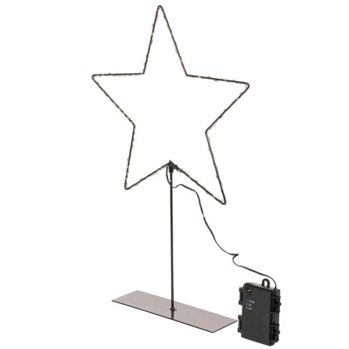 LED Stern Schwarz mit Standfuß 46 cm Batteriebetrieben für Innenbereich | Floristik21.de
