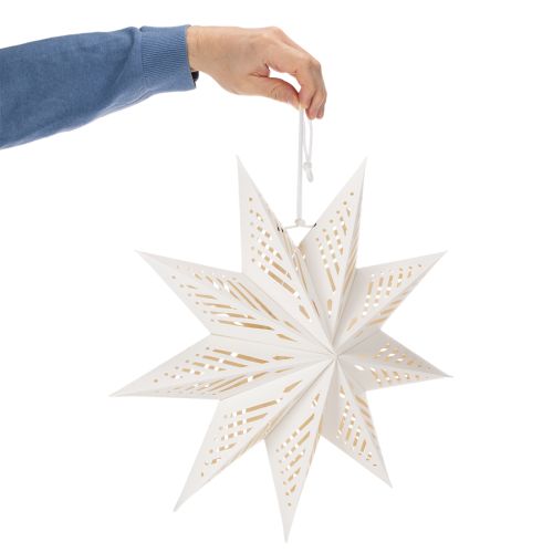 Artikel LED Weihnachtsstern aus Papier, Ø 38 cm, warmweiß, Indoor