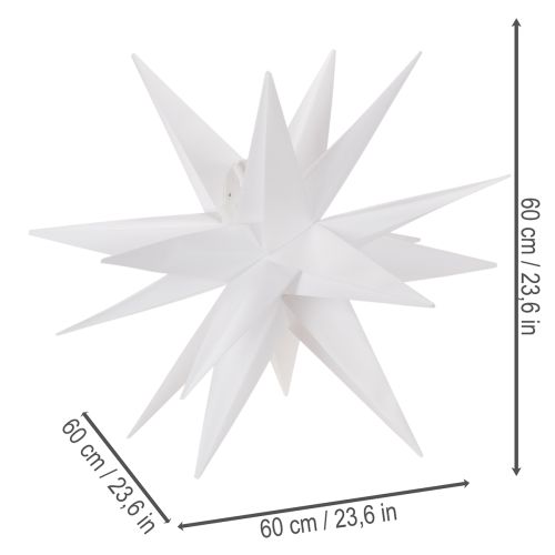 LED Stern Weihnachtsstern Kunststoff Warmweiß 60 cm Timer Outdoor | Floristik21.de
