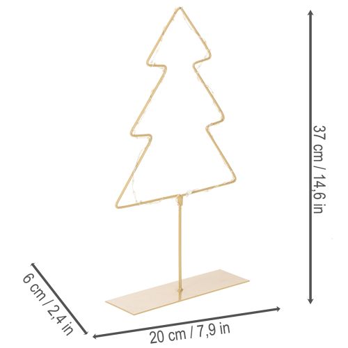 Weihnachtsbaum-Silhouette aus Metall mit 60 LED warmweiß, 37 cm für Innenbereich | Floristik21.de