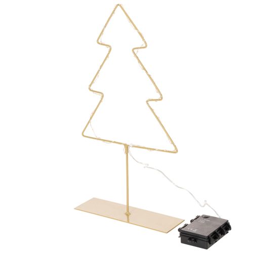 Weihnachtsbaum-Silhouette aus Metall mit 60 LED warmweiß, 37 cm für Innenbereich | Floristik21.de