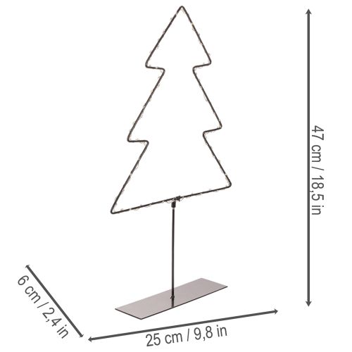 Artikel LED Weihnachtsbaum aus Metall, batteriebetrieben, 47 cm, schwarz, Innenbereich