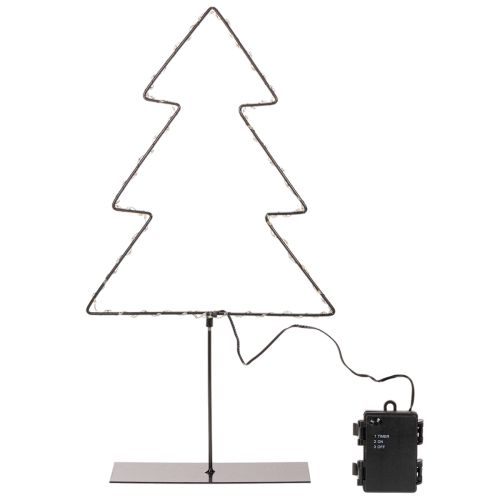 LED Weihnachtsbaum aus Metall, batteriebetrieben, 47 cm, schwarz, Innenbereich | Floristik21.de