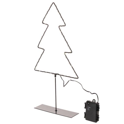 LED Weihnachtsbaum aus Metall, batteriebetrieben, 47 cm, schwarz, Innenbereich | Floristik21.de