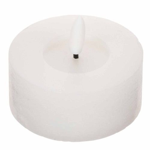 LED-Teelichter aus Echtwachs, 7 cm Durchmesser x 6 cm, Weiß, warmweiß, 2 Stück mit 6-Stunden-Timer