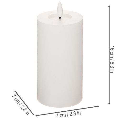 Artikel LED Stumpenkerze Echtwachs flackernd Timer Ø7cm H16cm Weiß