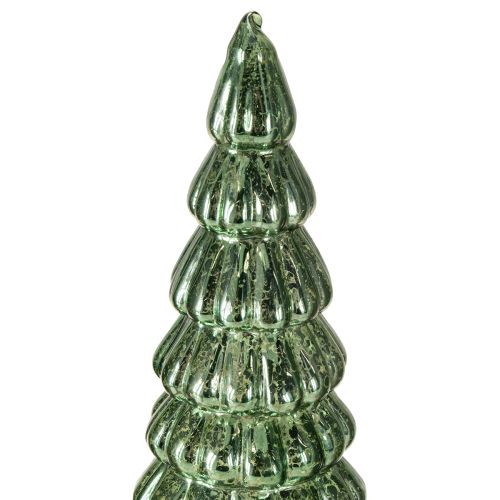 Artikel LED Weihnachtsbaum Set drehend grün und silber mit Vintage-Optik H34cm