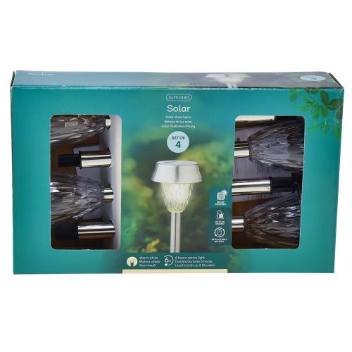 Artikel LED Gartenleuchten Solar mit Timer Warmweiß H35cm 4 St