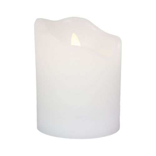 Floristik21 LED Kerze mit Timer Echtwachs Stumpenkerze Ø7cm H9cm