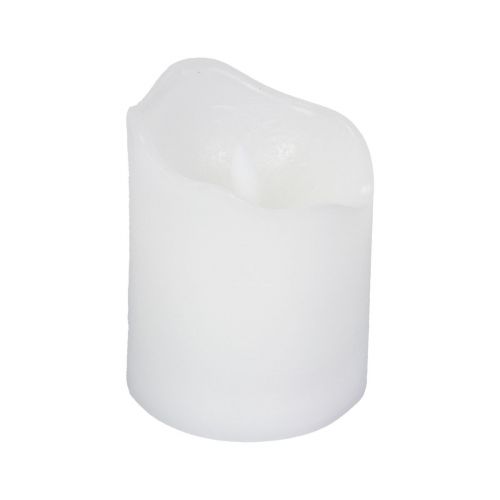 Floristik21 LED Kerze mit Timer Echtwachs Stumpenkerze Ø7cm H9cm