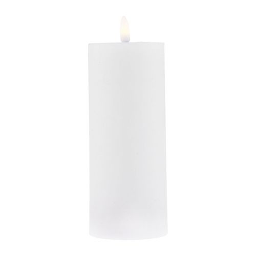 Floristik21 LED Kerze mit Timer Echtwachskerze Bewegliche Flamme 19cm