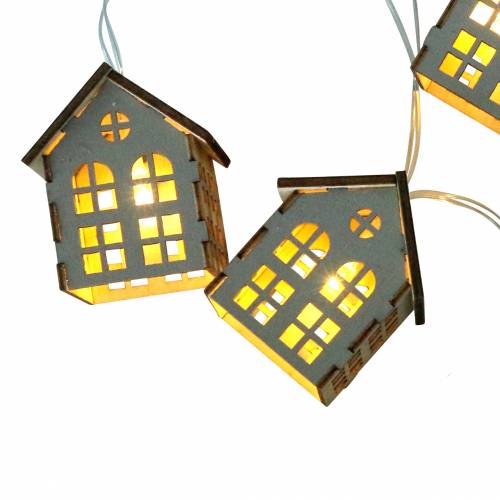 Floristik21 LED Lichterkette Häuser batteriebetrieben