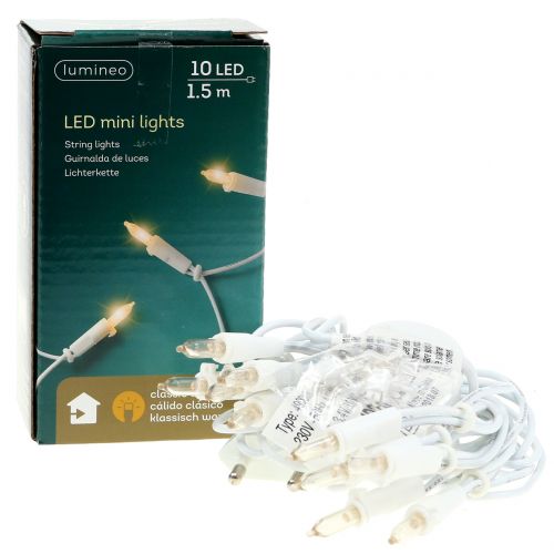 Floristik21 LED Minikette 10L weiß warmweiß 1,5m