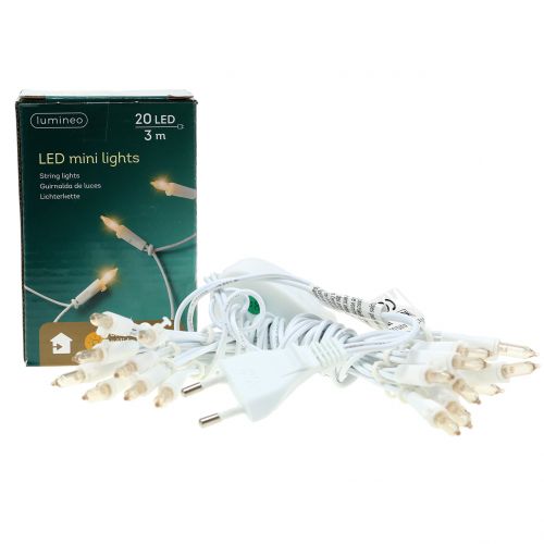 Floristik21 LED Minikette 20L weiß warmweiß 3m