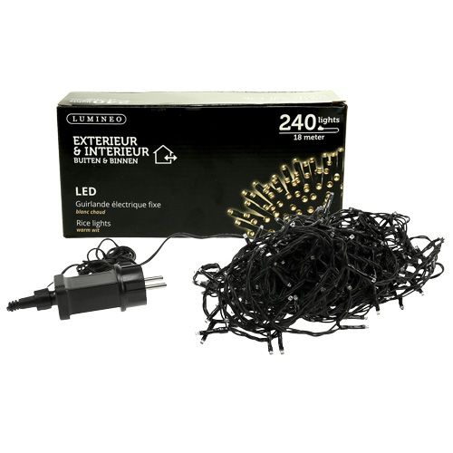 Artikel LED Reislichterkette 240er 18m schwarz/Warmweiß