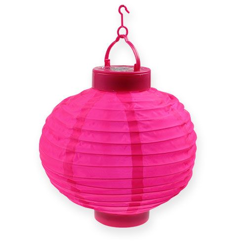 Floristik21 Lampion LED mit Solar 20cm Pink