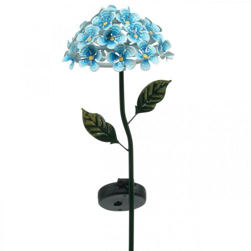 Floristik21 LED-Chrysantheme, Leuchtdeko für den Garten, Metalldeko Blau L55cm Ø15cm