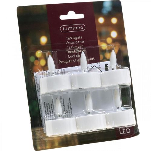 Floristik21 LED-Teelichter Warmweiß, LED-Lichter Flammeneffekt, künstliche Kerzen Ø3,6cm 6er-Set