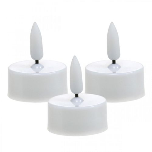 Floristik21 LED-Teelichter Warmweiß, LED-Lichter Flammeneffekt, künstliche Kerzen Ø3,6cm 6er-Set