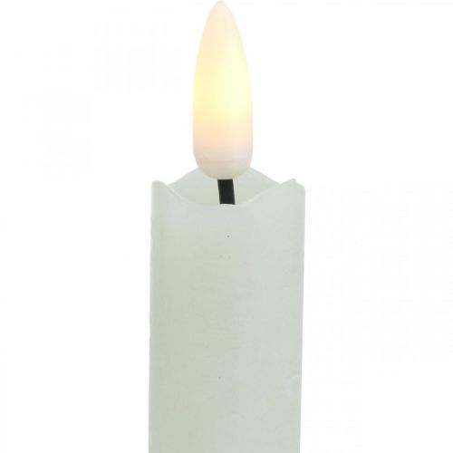 Floristik21 LED Kerze Wachs Stabkerzen Creme Für Batterie Ø2cm 24cm 2St
