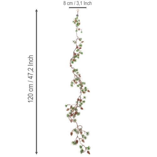 Künstliche Lärchengirlande mit Zapfen 120cm Grün-Braun | Floristik21.de