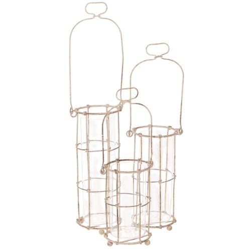 Laterne Garten, Metall Windlicht Ø8,5cm H23/18,5/14,5cm 3er-Set