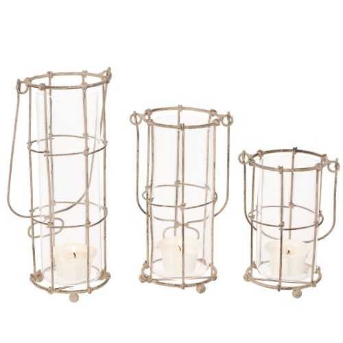 Laterne Garten, Metall Windlicht Ø8,5cm H23/18,5/14,5cm 3er-Set | Floristik21.de