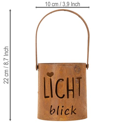 Laterne Metall Windlicht Edelrost Deko Kerzenhalter Garten Terrasse 22cm 2er Set | Floristik21.de