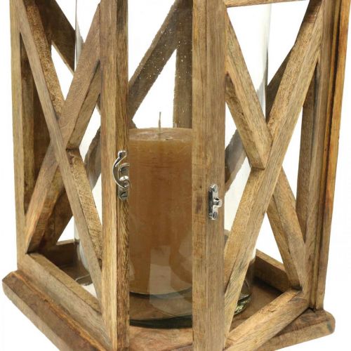 Floristik21 Laterne Holz groß mit Glas Windlicht Antik Look 25×25×41cm