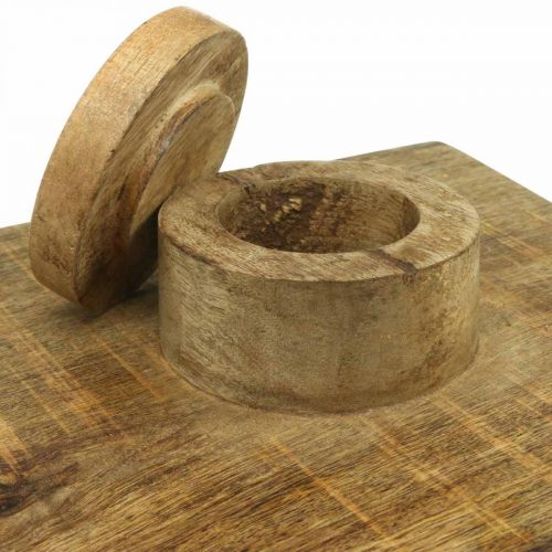 Floristik21 Laterne Holz groß mit Glas Windlicht Antik Look 25×25×41cm