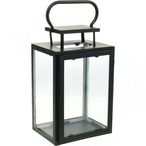 Floristik21.de Deko Laterne Schwarz Metall, Glas rechteckig Windlicht  19x15x30,5cm-00285