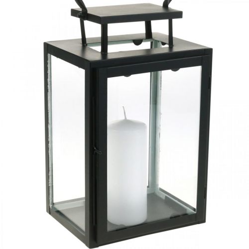 Floristik21 Deko Laterne Schwarz Metall, Glas rechteckig Windlicht 19x15x30,5cm