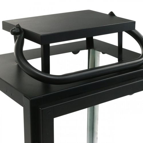 Floristik21 Deko Laterne Schwarz Metall, Glas rechteckig Windlicht 19x15x30,5cm