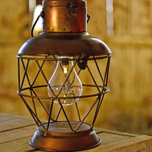 Solar-Laterne, LED-Hängelampe Industrielook Ø16cm H32cm