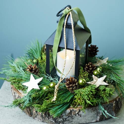 Floristik21 Laterne mit LED-Kerze Schwarz 10,5×24cm