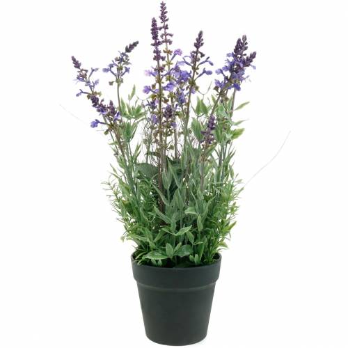 Floristik21 Blumendeko Lavendel im Topf Kunstpflanzen