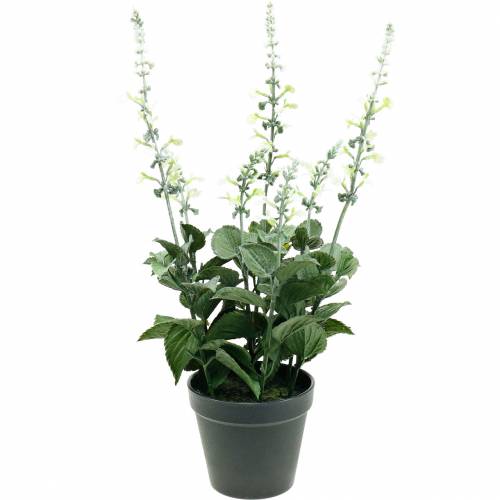 Künstlicher Lavendeltopf, Deko-Lavendel, Seidenblume in Weiß Künstlicher Lavendeltopf, Deko-Lavendel, Seidenblume in Weiß
