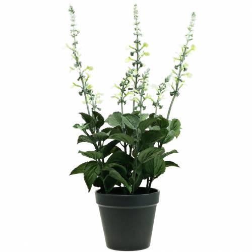 Künstlicher Lavendeltopf, Deko-Lavendel, Seidenblume in Weiß