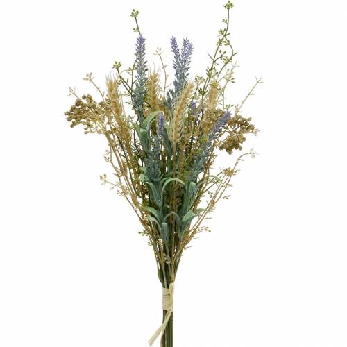 Floristik21 Künstlicher Lavendelbund, Seidenblumen, Feldstrauß aus Lavendel mit Ähren und Mädesüß