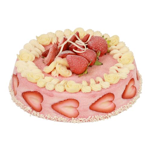 Lebensmittelattrappe, künstliche Torte Erdbeer-Sahne Ø23cm H9,5cm